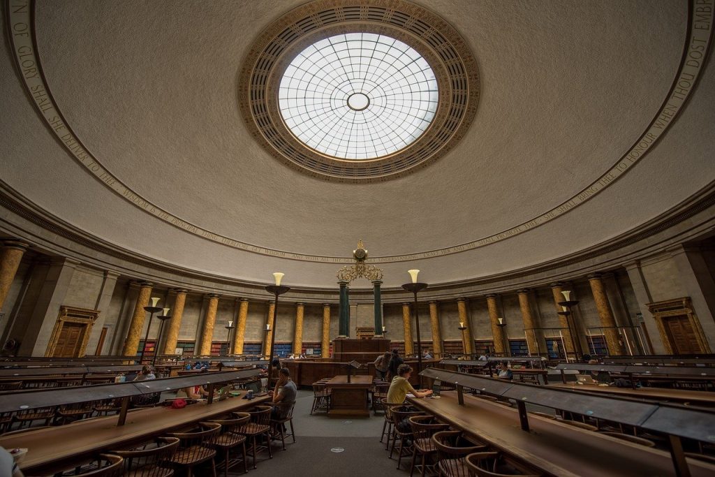 library, manchester, interior